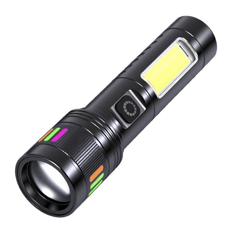 X03 Zoomable LED Flashlight with Dual COB Work Lights - Image 3