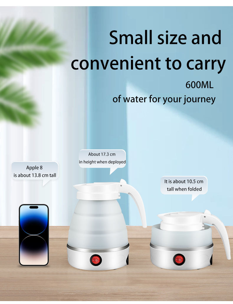 Portable Foldable Silicone Kettle – 600ml Travel Ready - Image 2