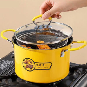 2L Deep Fryer Pot with Basket & Lid - Gas and Induction Compatible